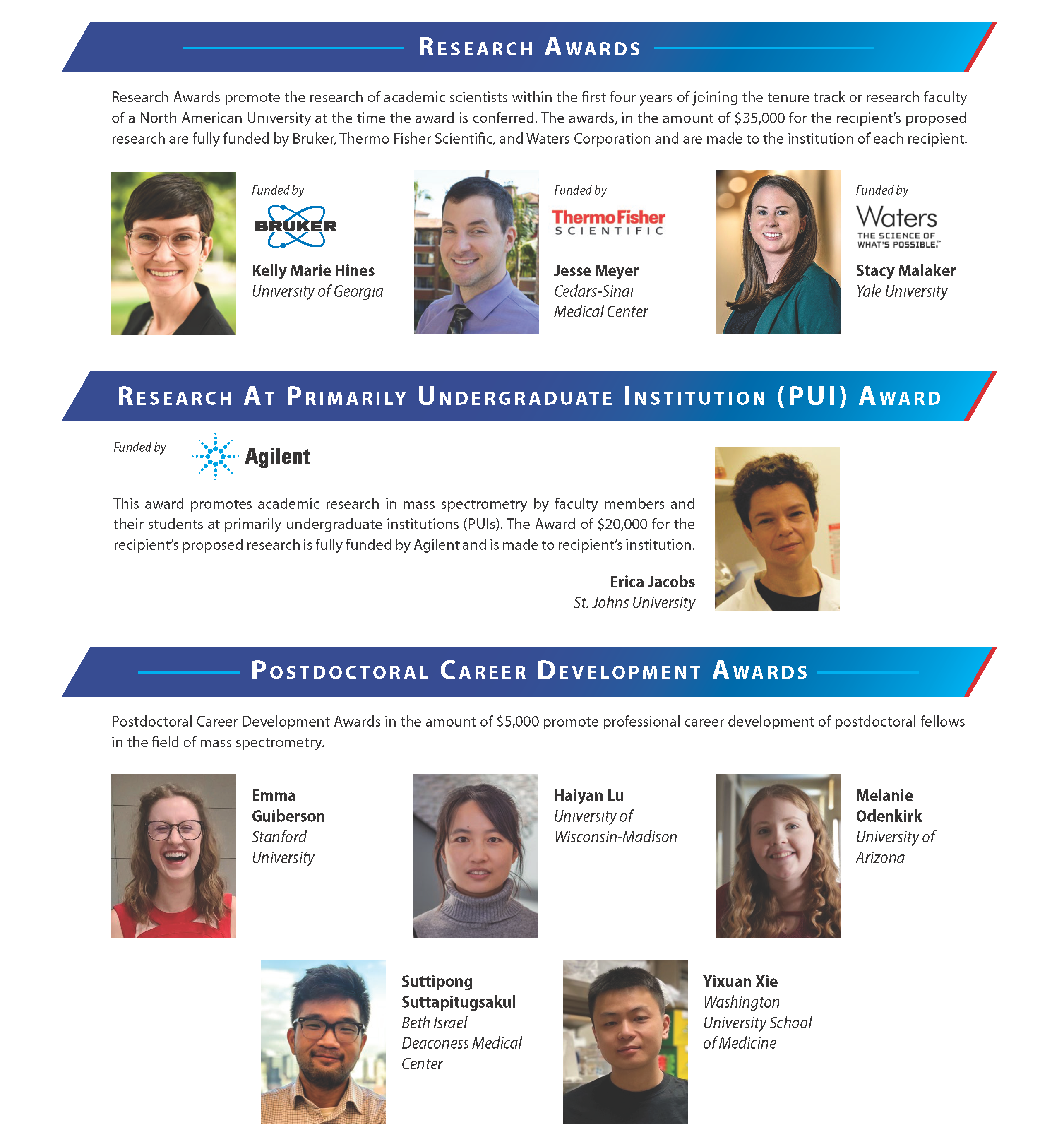ASMS Award Recipients 2023